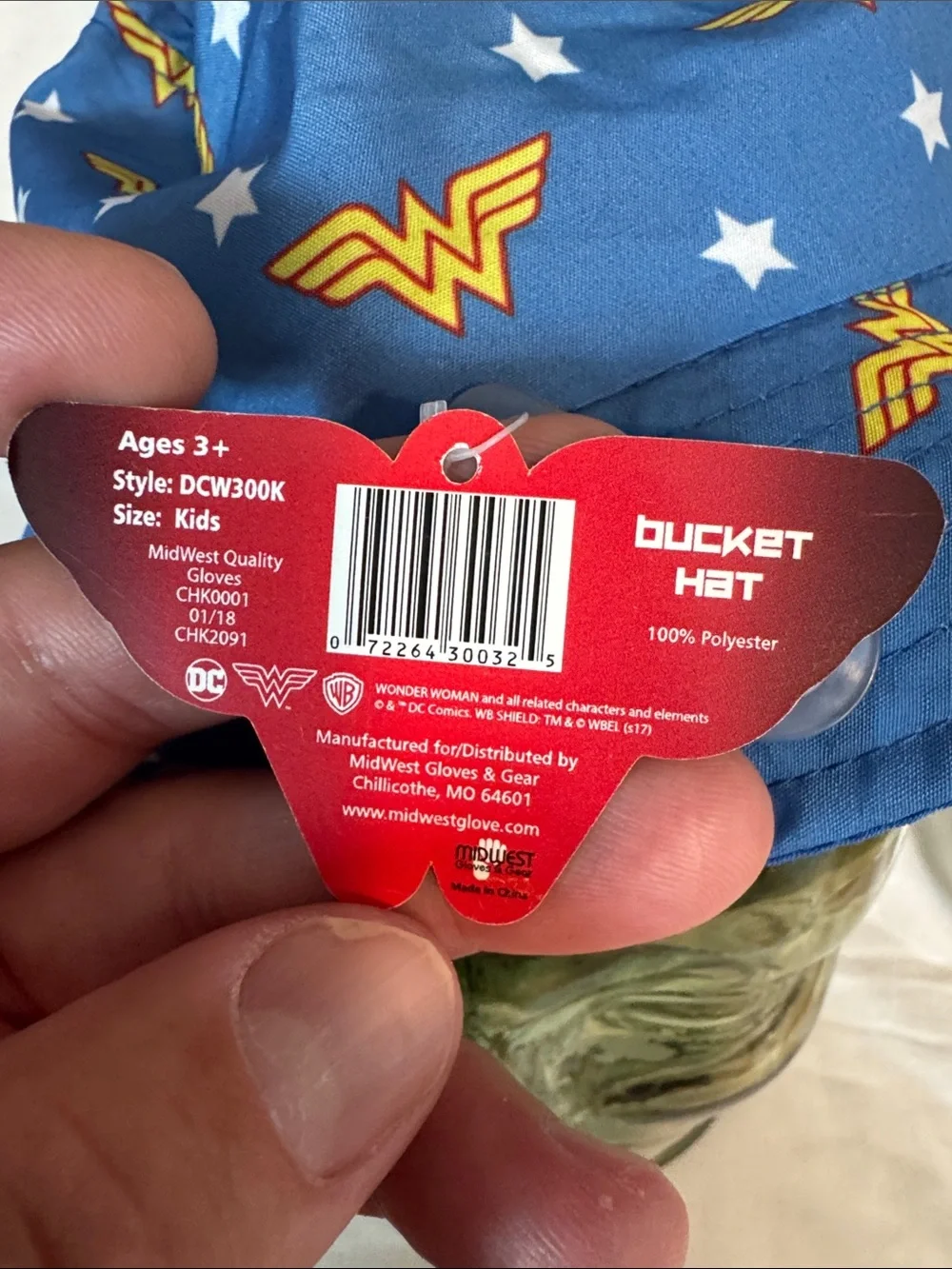 Wonder Woman Kids' Blue Logo Bucket Hat
